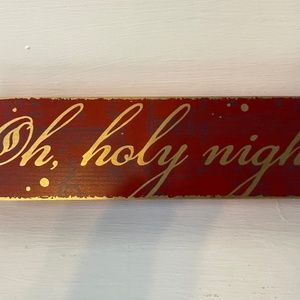 Two wooden pieces of Block Christmas art